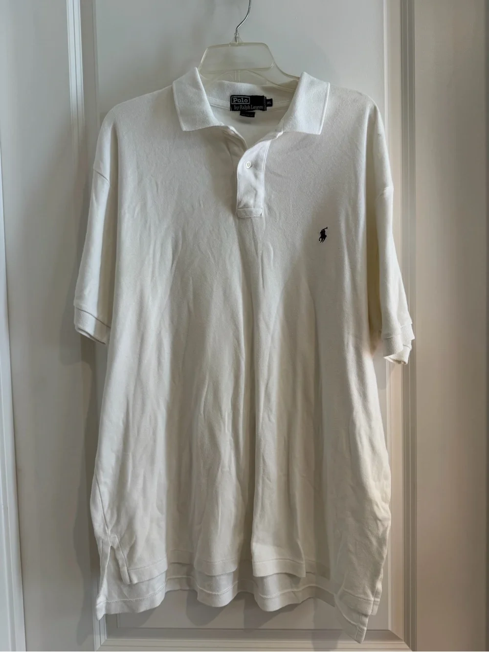 Ralph Lauren White Men's Polo Shirt with Navy Pony
